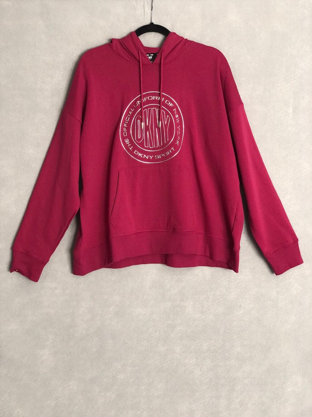 DKNY Sport Metallic Logo Hoodie Magenta Women's Size 3X NEW